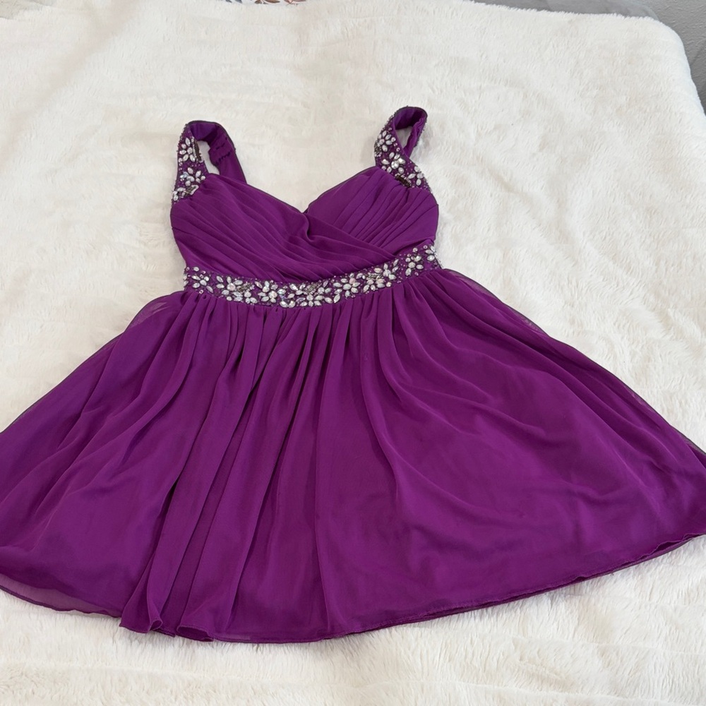 Darling Violet Kids Dress with Sparkling Waist